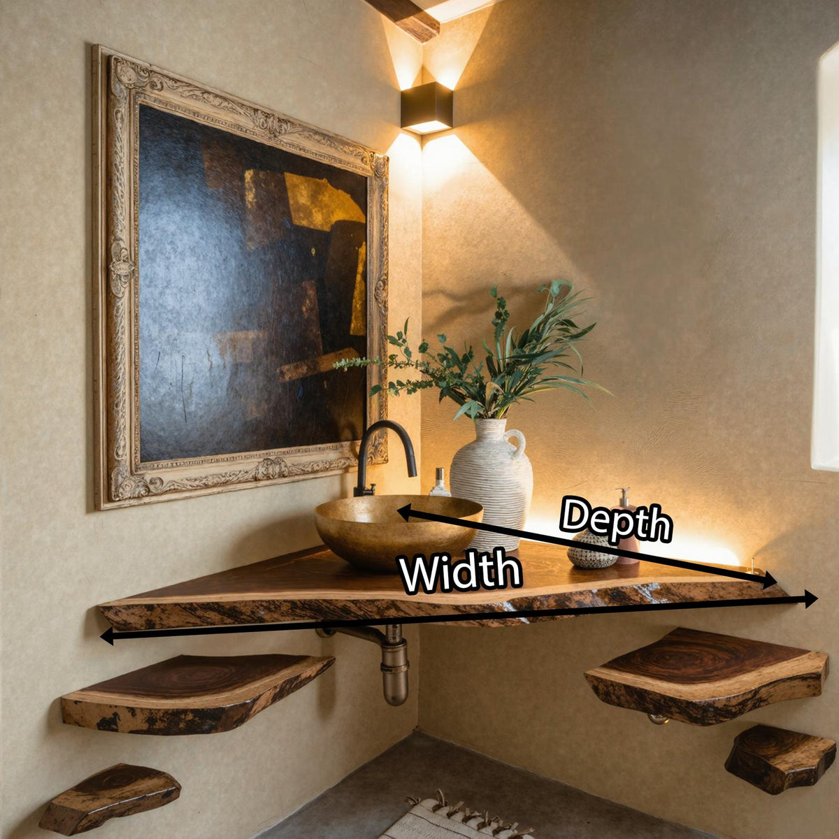 Handcrafted Counter Bathroom Corner