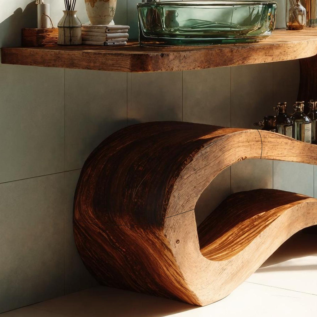 Mid Century Wood Vanity For Contemporary Bathroom Look