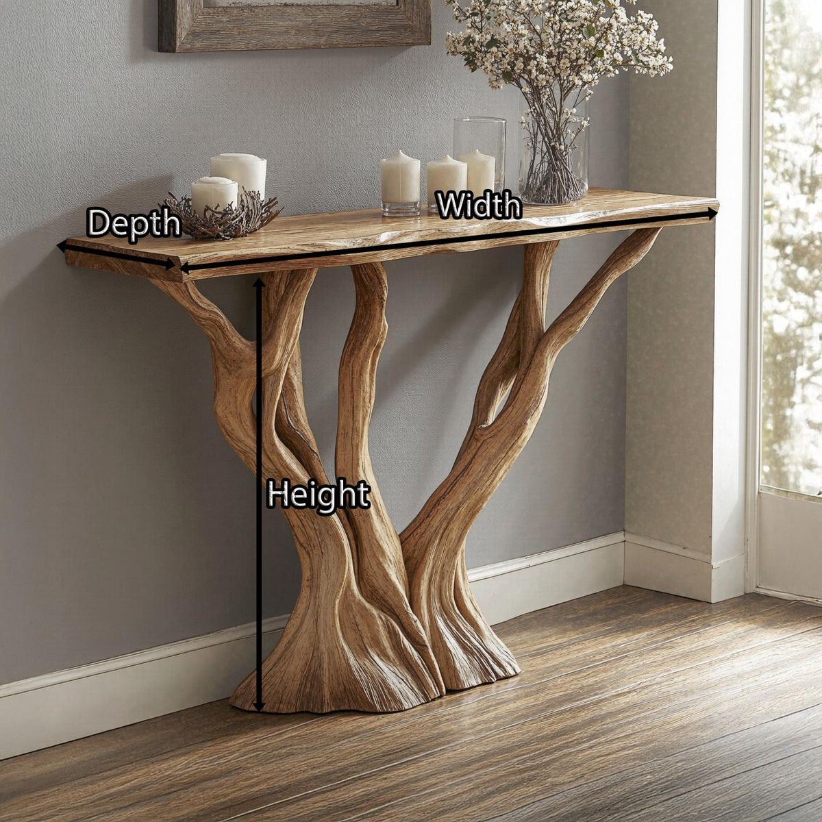 Natural Wood Console Table for Modern Entryways