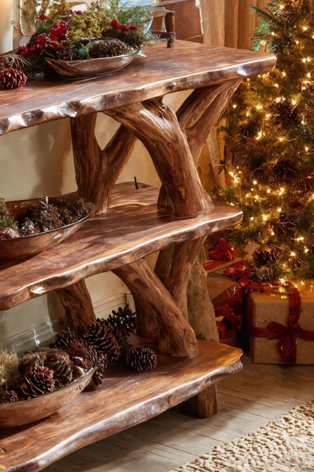 Modern Live Edge Console Table For Christmas Home Furniture Style