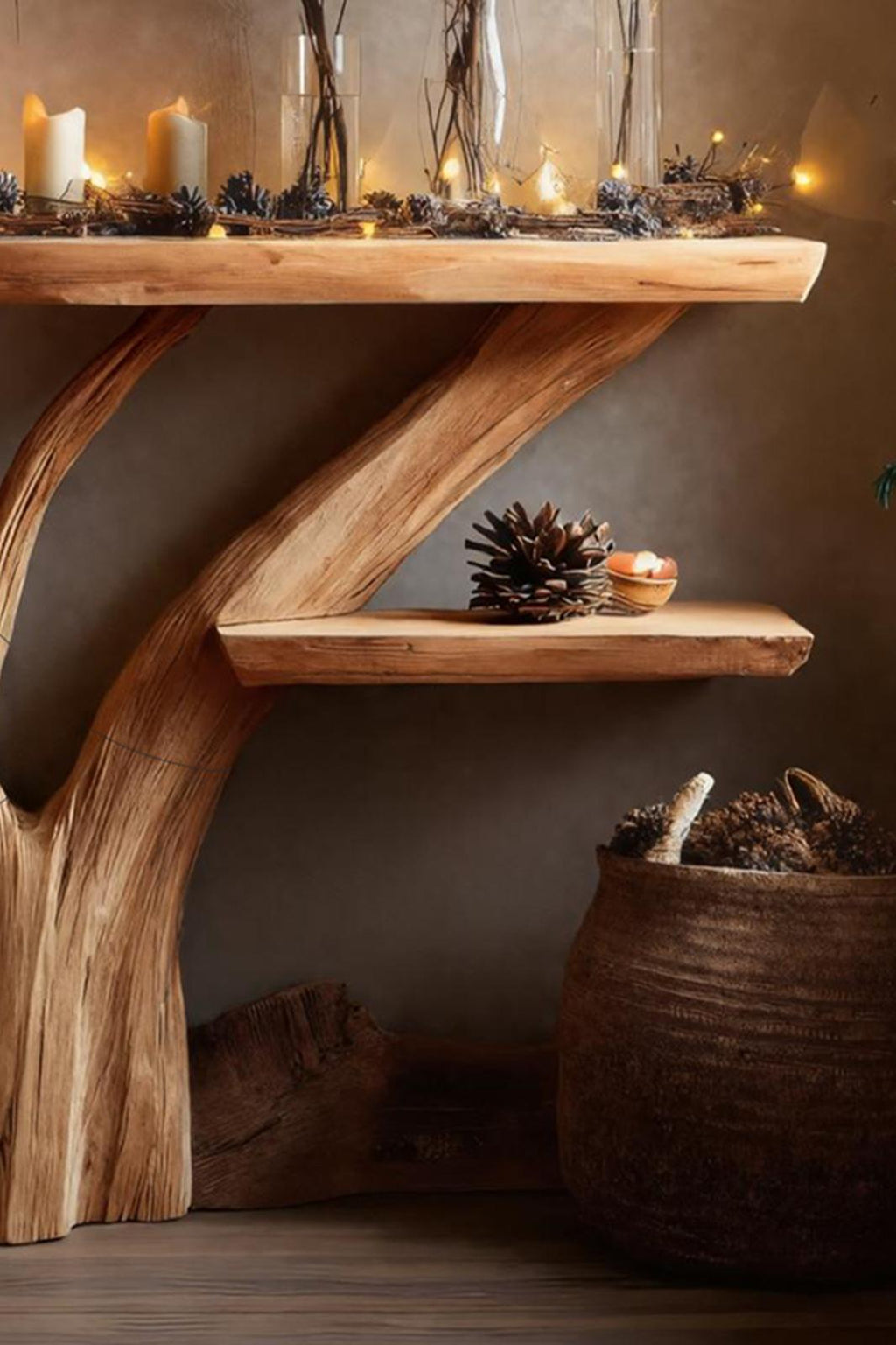 Modern Solid Wood Console Table, Minimalist Entryway Foyer Table, Contemporary Behind Sofa Wood Accent Table