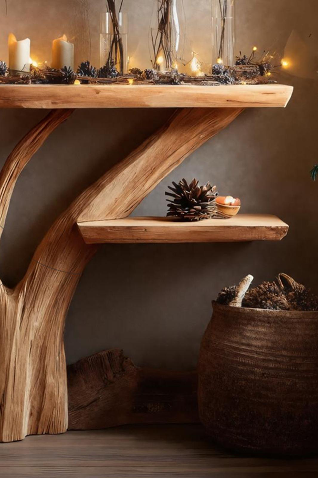 Modern Solid Wood Console Table, Minimalist Entryway Foyer Table, Contemporary Behind Sofa Wood Accent Table
