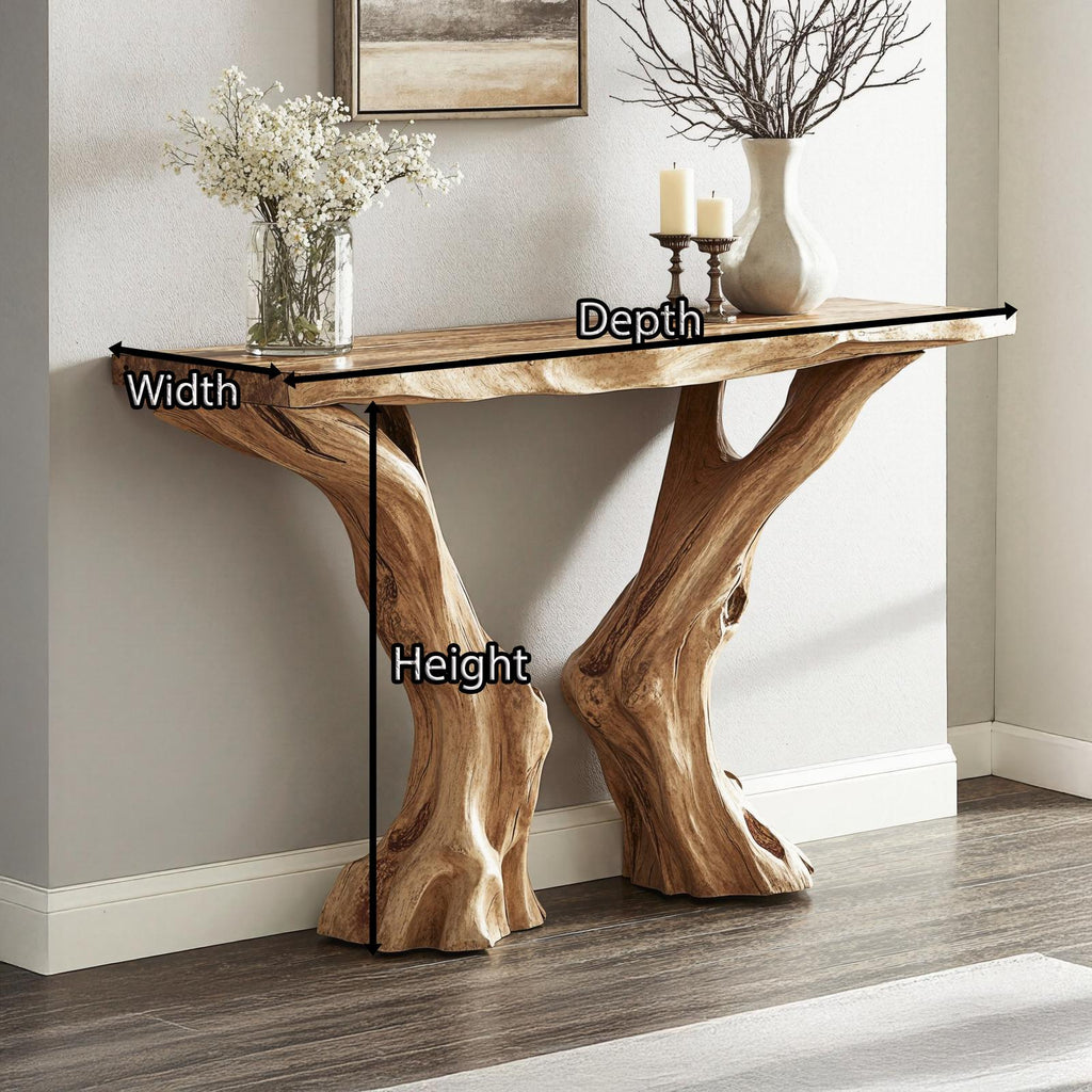 Live Edge Rustic Wood Console Table For Stunning Entryways