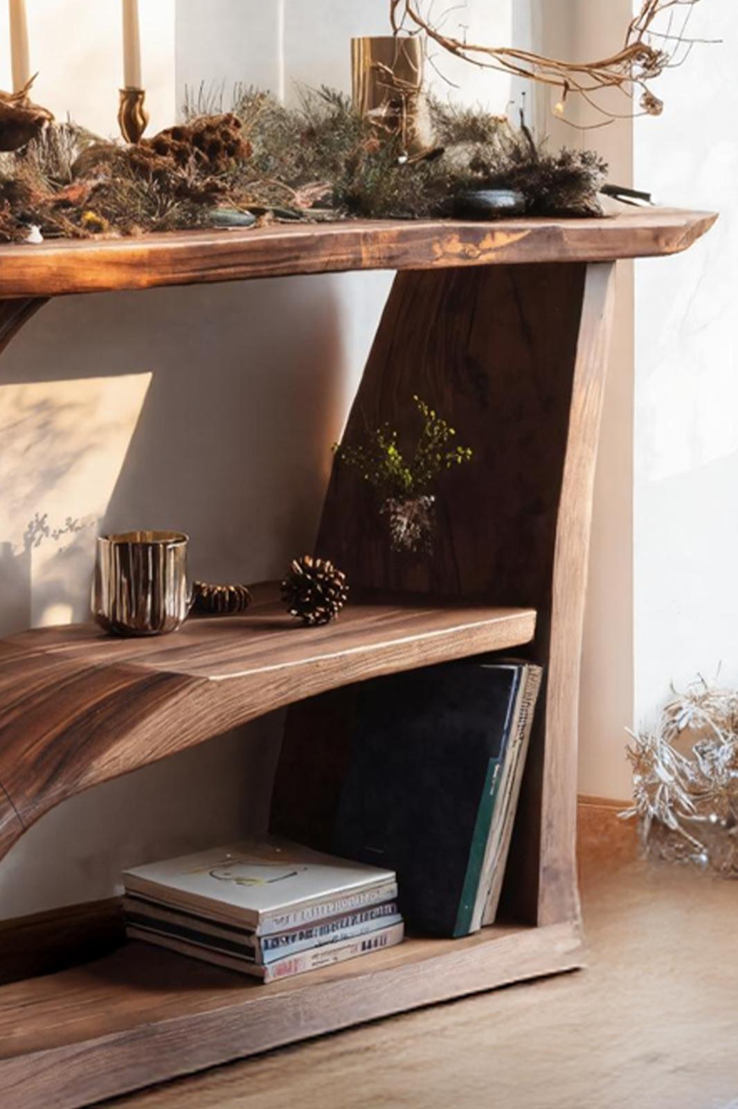 Modern Wooden Console Table, Solid Hardwood Entryway Foyer Table, Contemporary Behind Sofa Accent Table