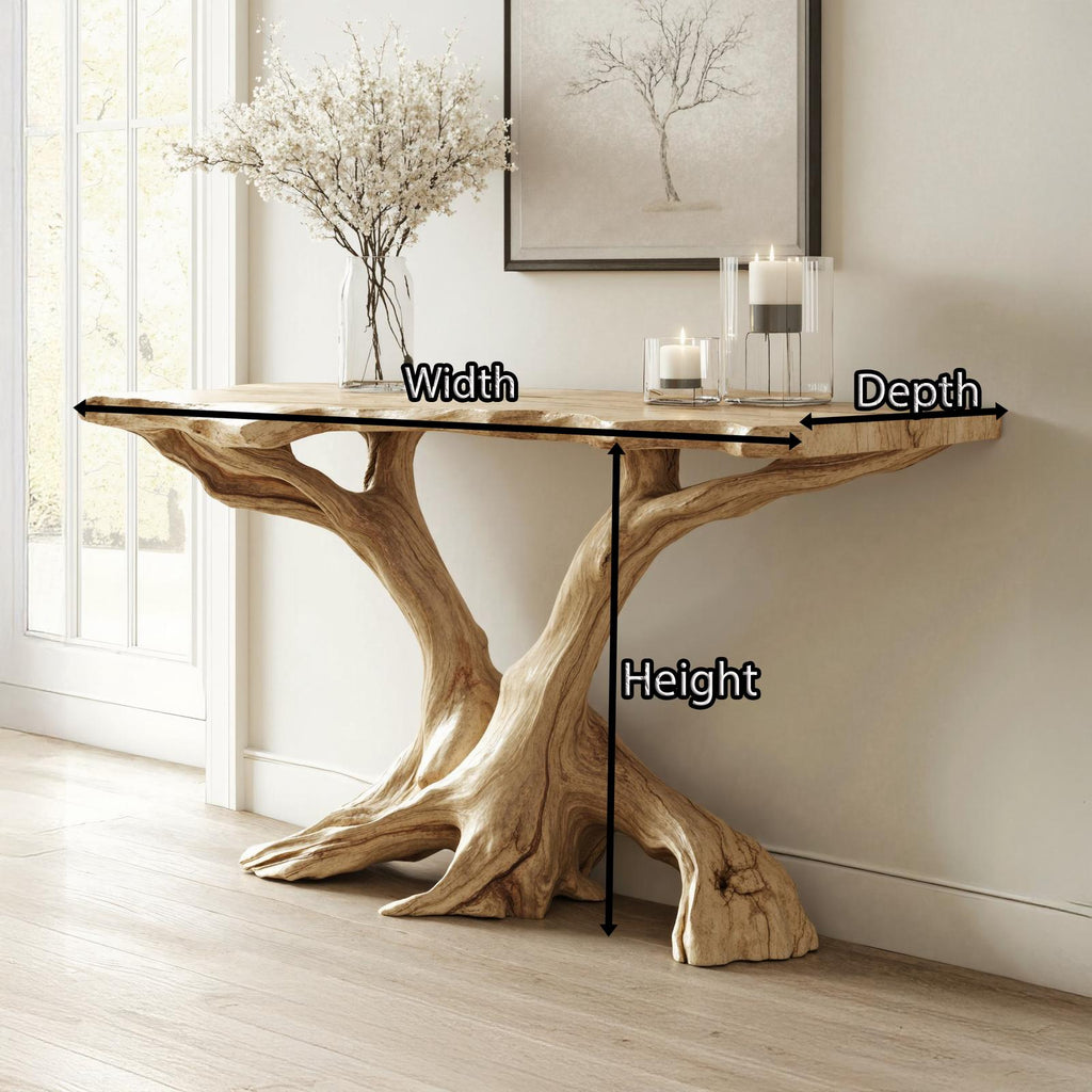 Rustic Wood Console Table For Hallway Decor