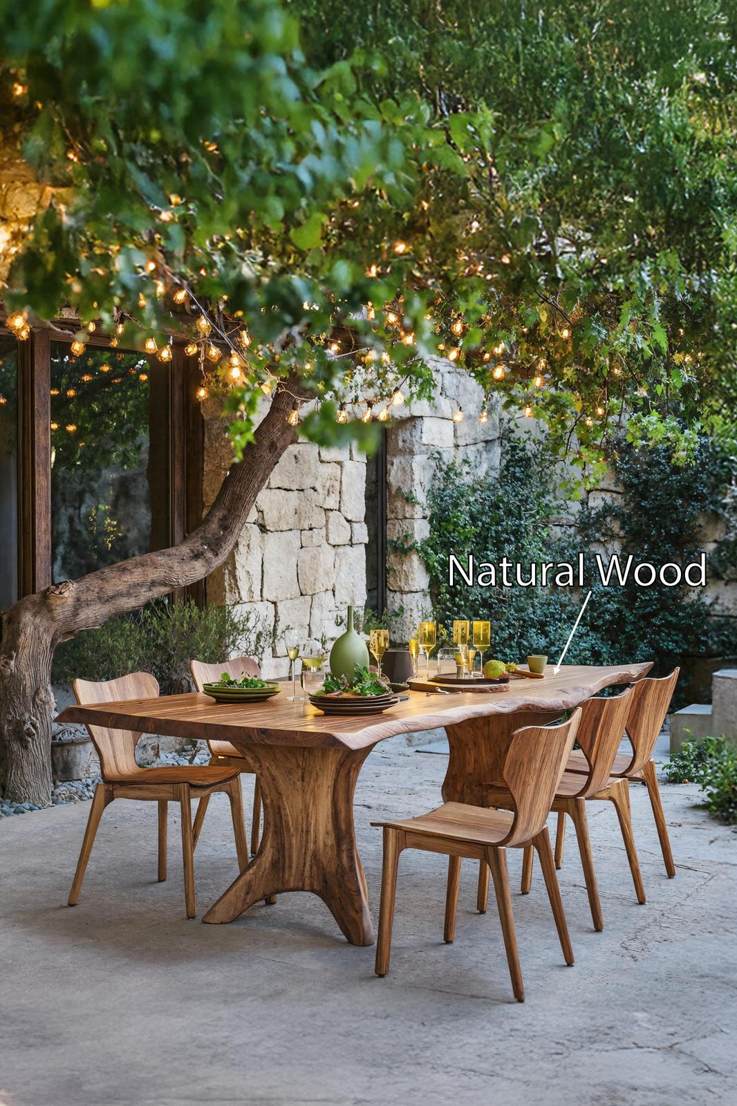 Rustic Solid Wood Dining Table, Handcrafted Live Edge Kitchen Table for Traditional Home Decor, Large Family Table