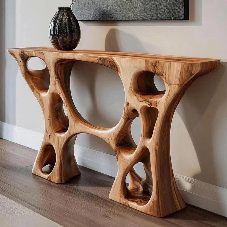 Live Edge Wooden Console Table Decor Home Gift