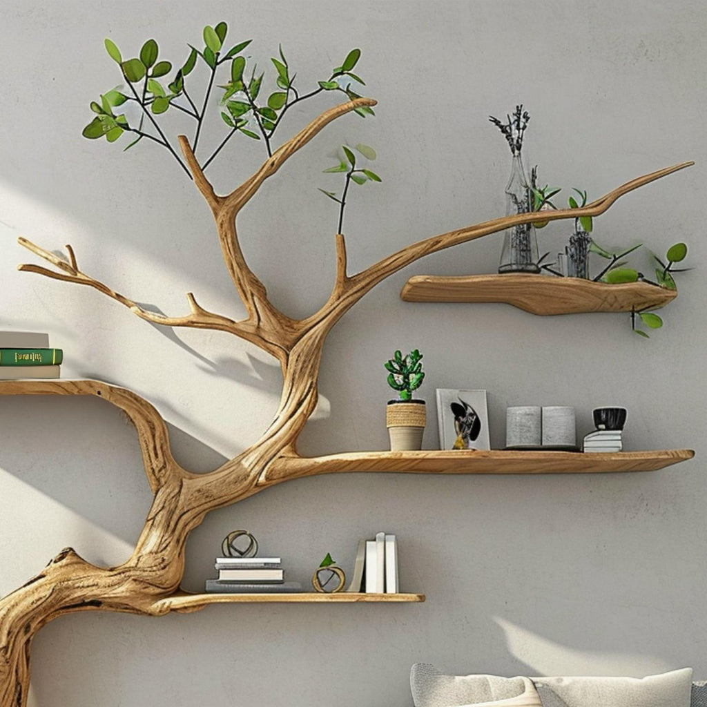 Tree Branch Floating Shelf Driftwood Bookshelf