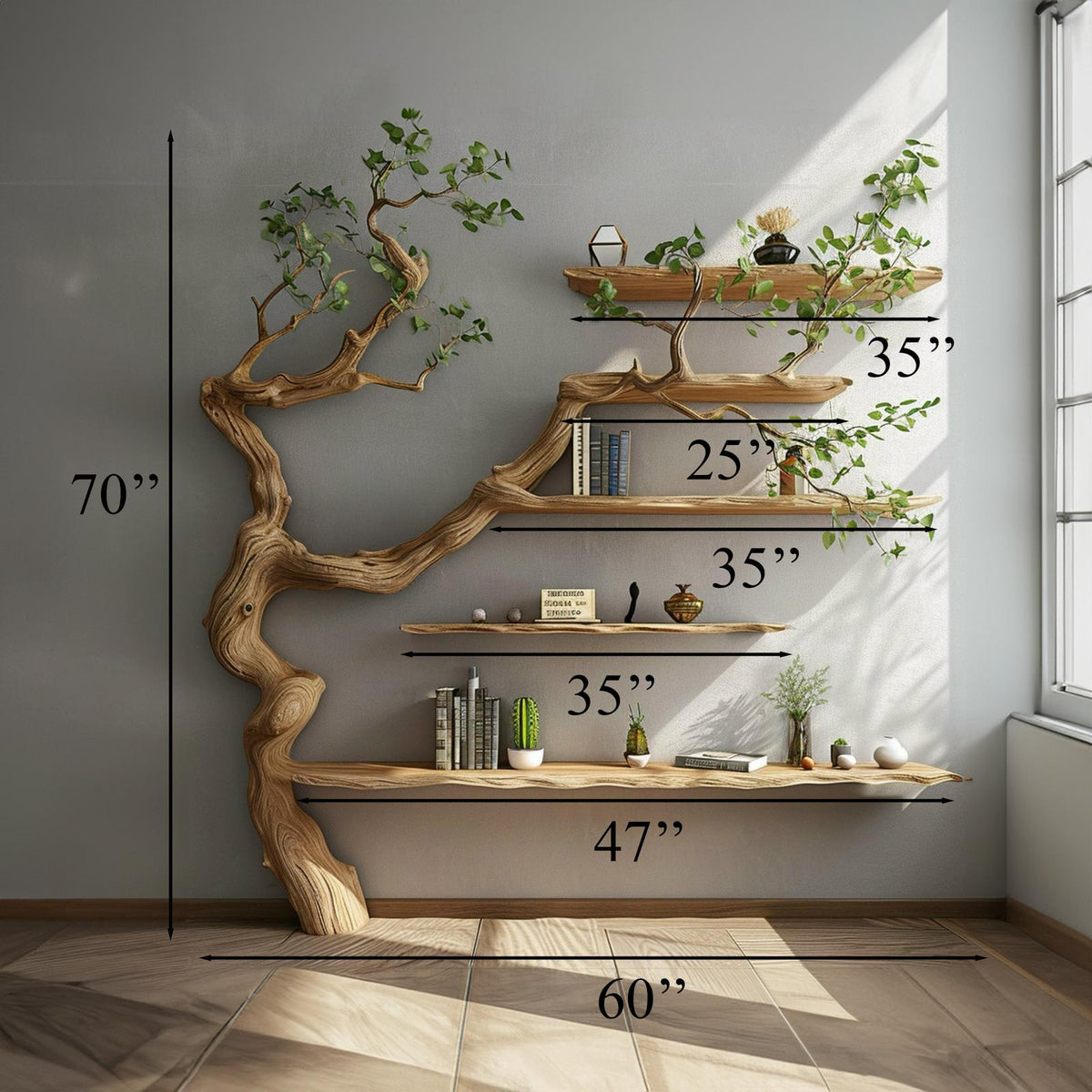 Tree Branch Shelf Driftwood Shelf Corner Shelf