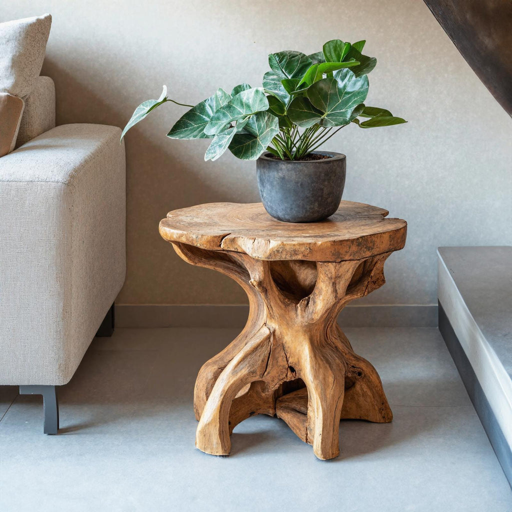 Farmhouse Solid Wood End Table Handmade Table