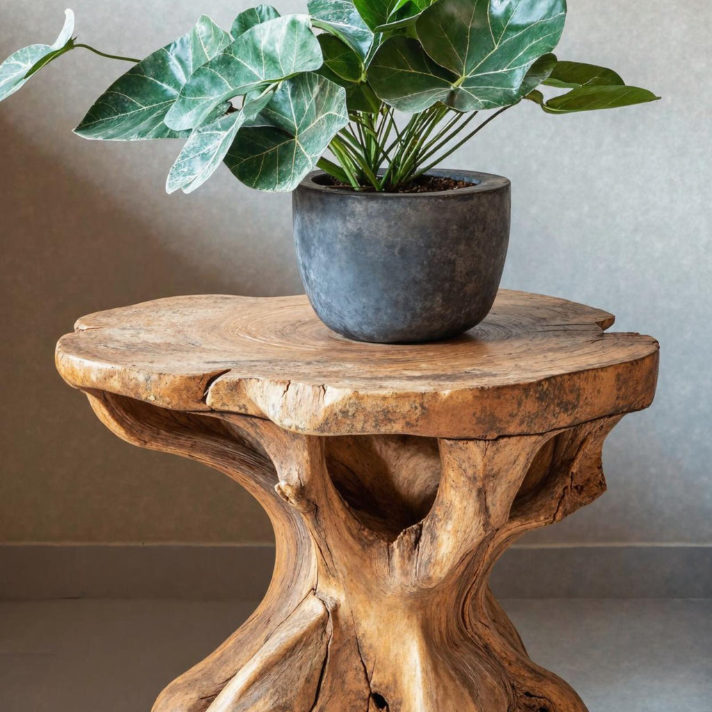 Farmhouse Solid Wood End Table Handmade Table