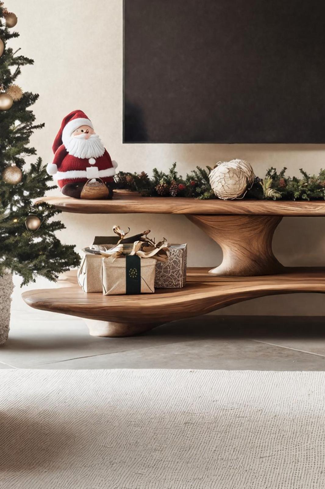 Handcrafted Live Edge TV Console, Solid Wood Entryway Credenza & Media Stand for Living Room