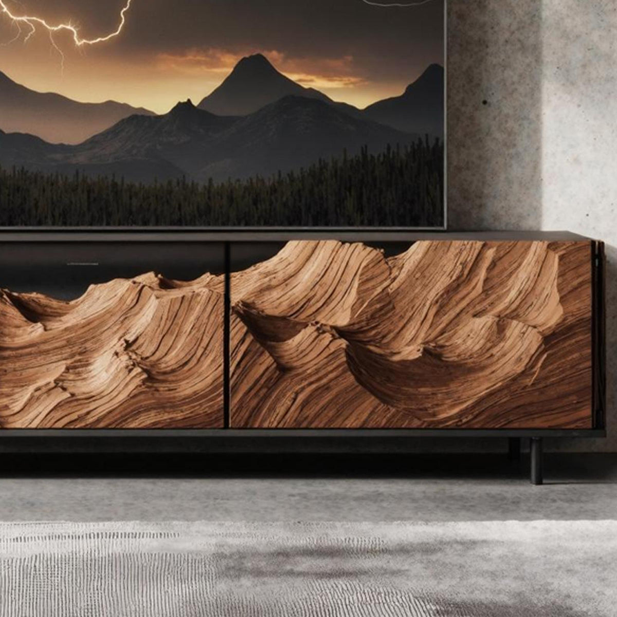 Farmhouse Rustic TV Cabinet For Cozy Living Room