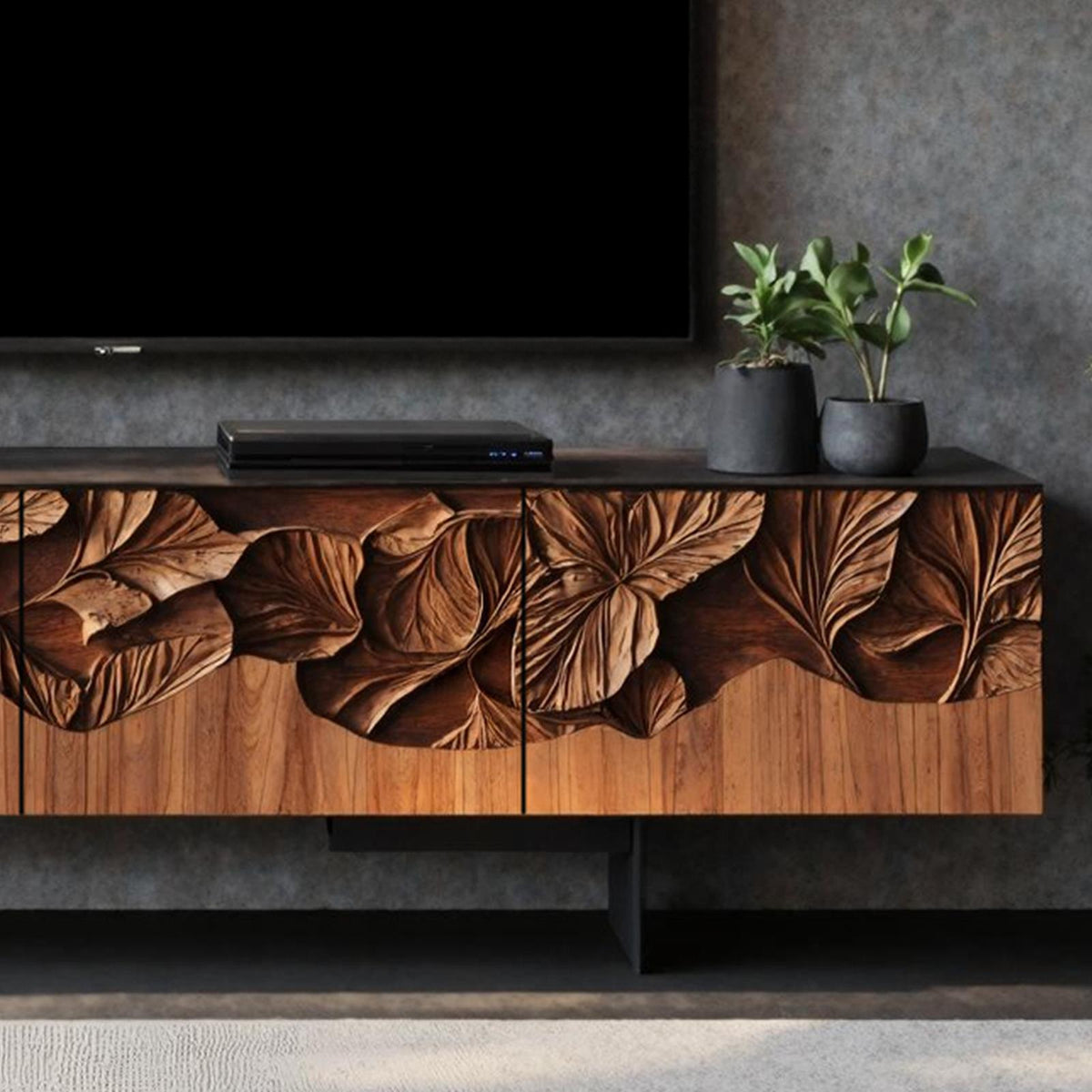 Farmhouse Wooden TV Console For Entryway Design