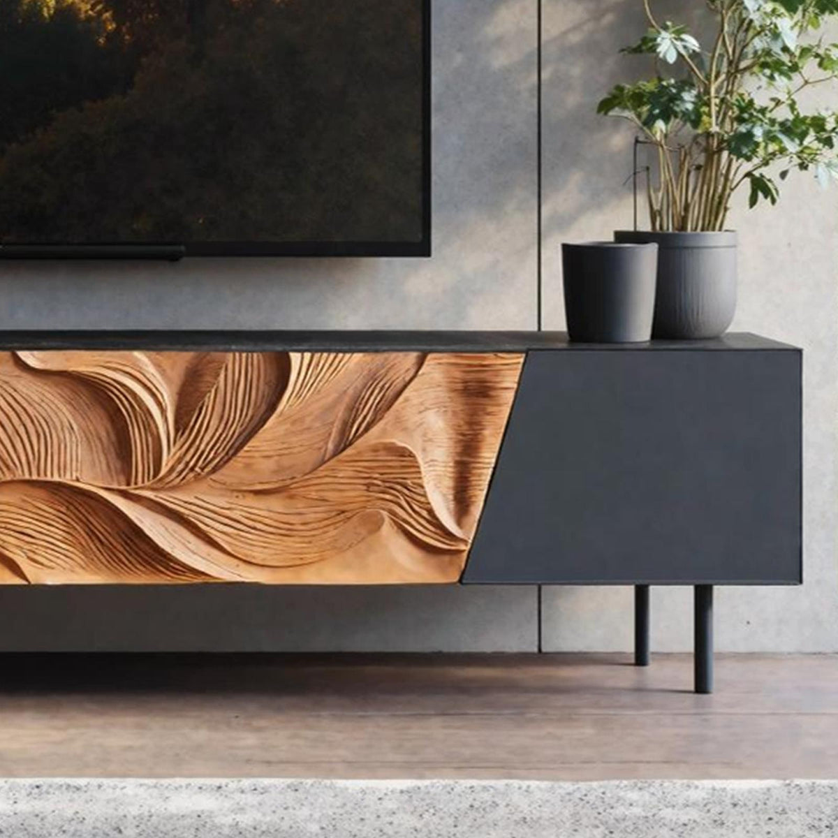 Mid Century TV Cabinet For Furniture Decor