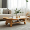 Rustic Solid Wood Coffee Table, Handcrafted Live Edge Center Table for Cozy Living Room Decor