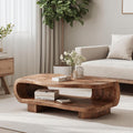 Farmhouse Wooden Coffee Table For Entryway Accent