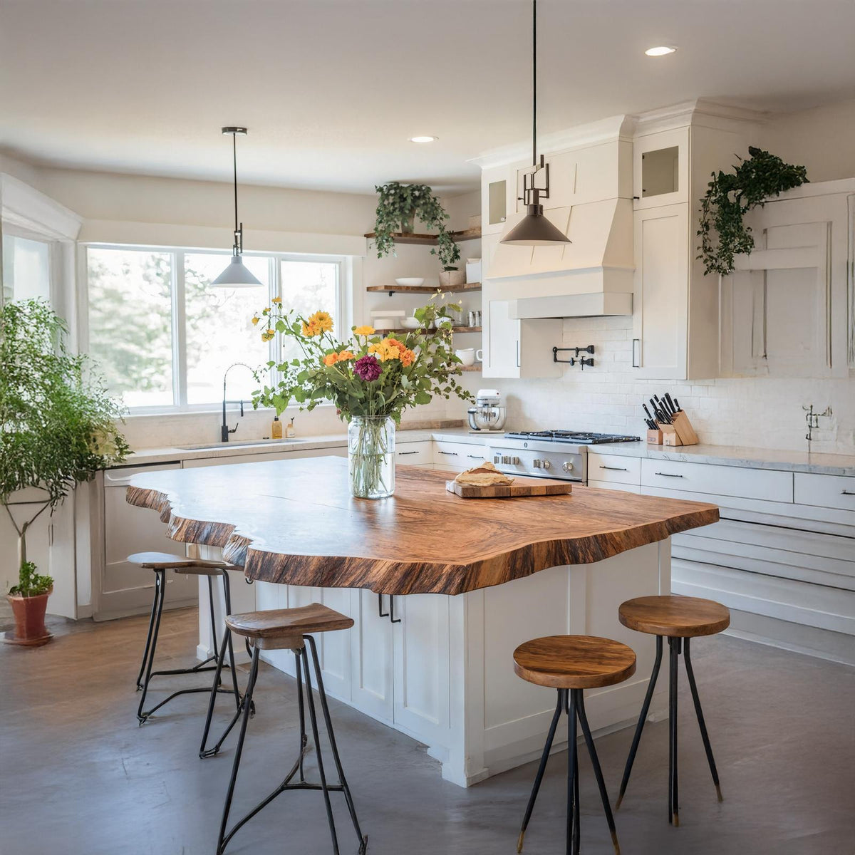 Handcrafted Live Edge Tabletop For Dining Room Furniture