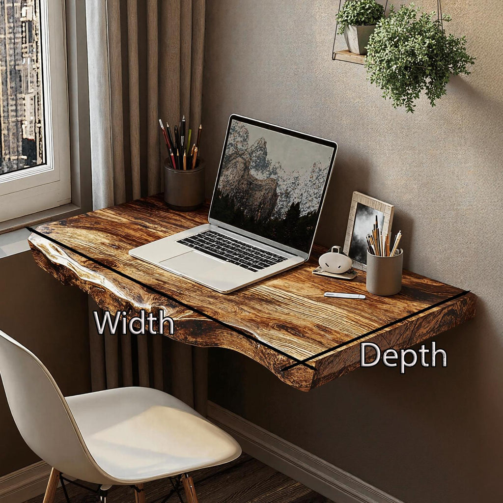 Farmhouse Solid Wood Floating Desk For Nature Inspired Home Styling