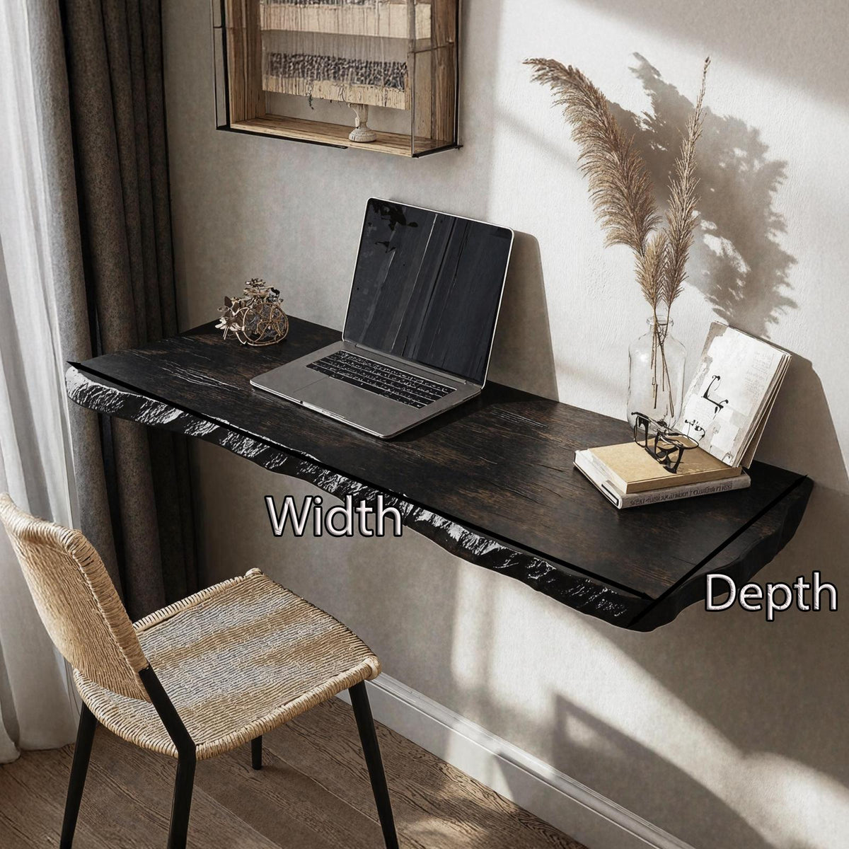 Vintage Wooden Floating Table For Elegant Living Room Setup