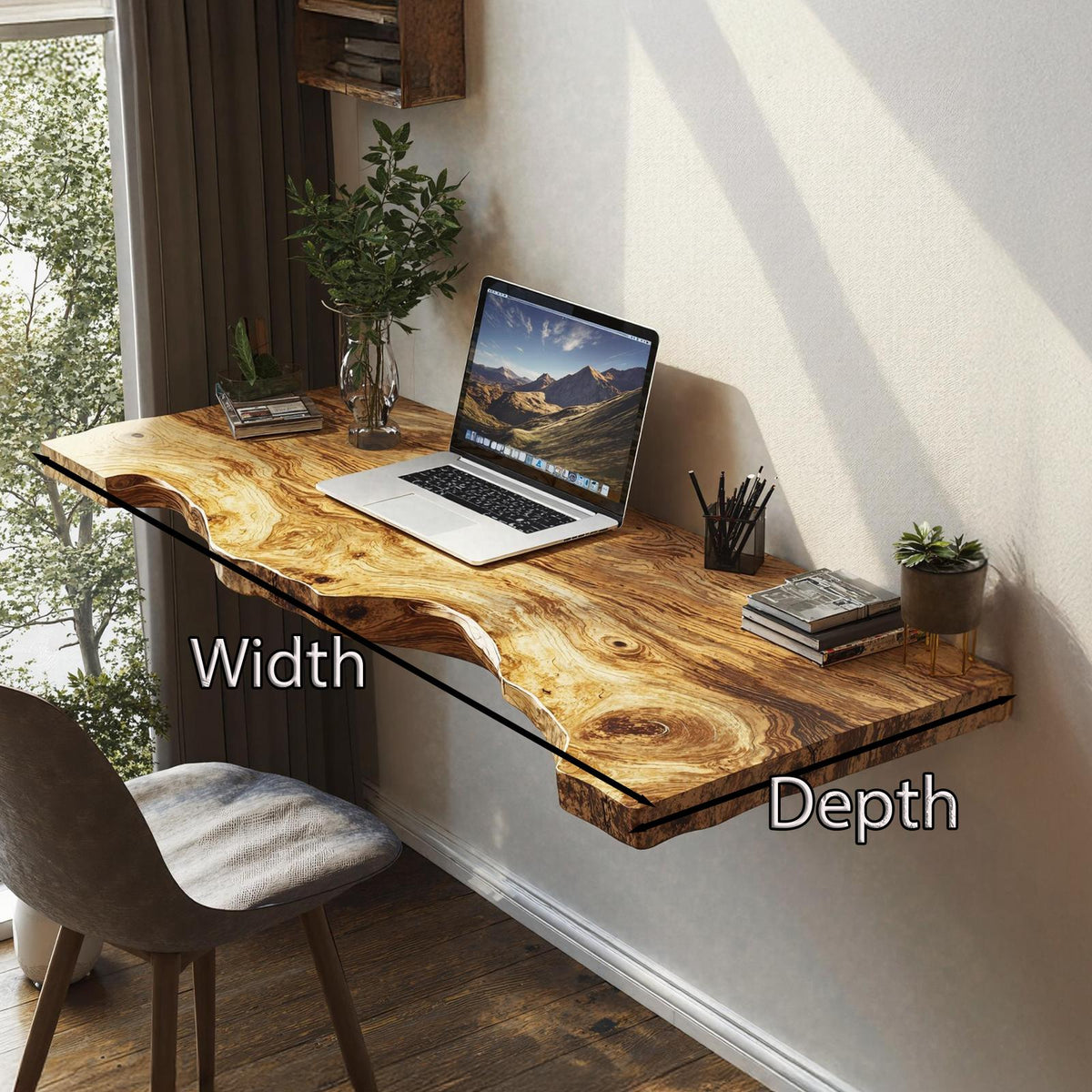 Vintage Wooden Floating Table For Classic Interior Refinement