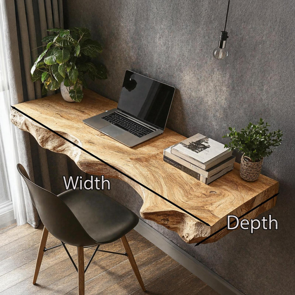Vintage Wooden Floating Table For Aesthetic Furniture Display