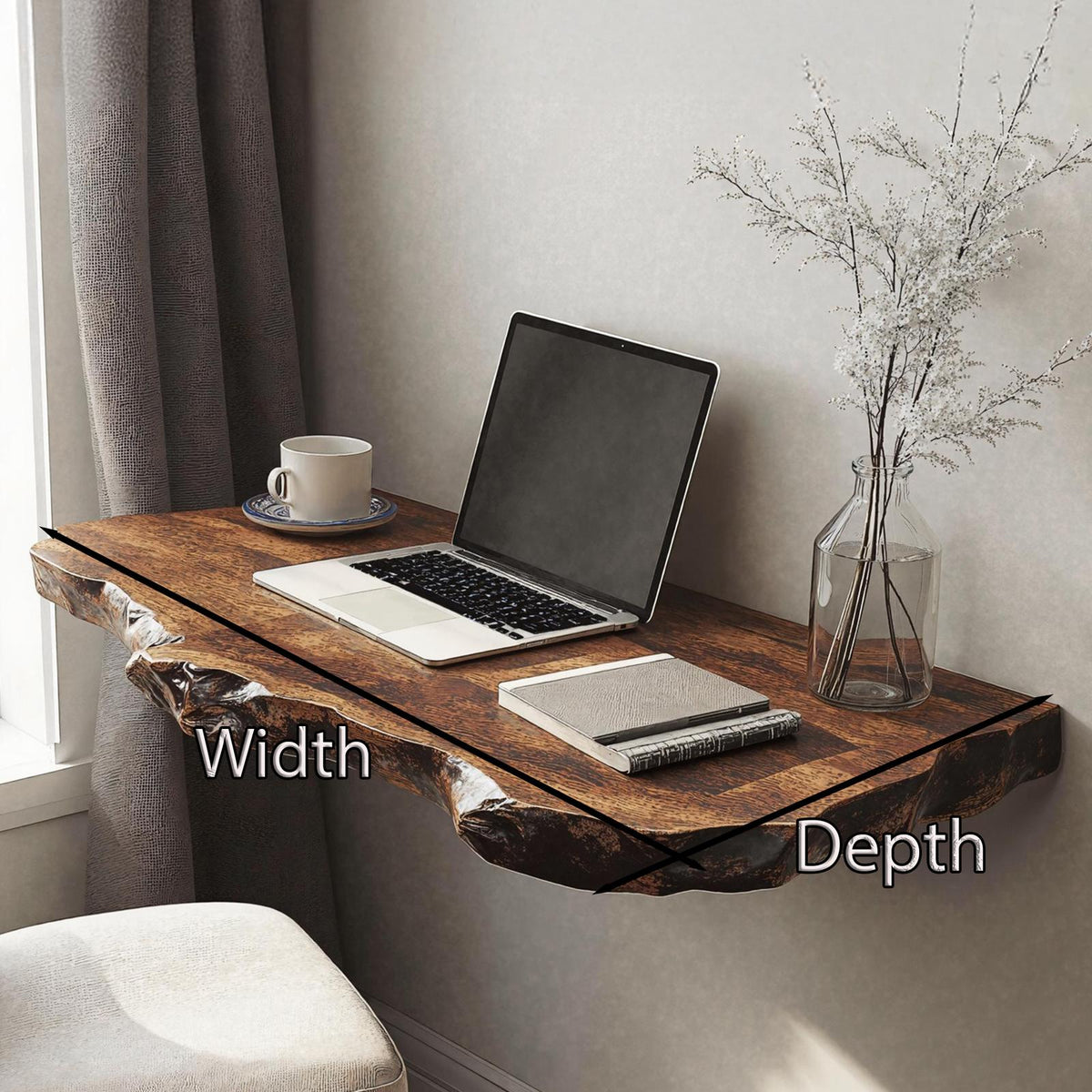 Vintage Wooden Floating Table For Timeless Living Room Beauty