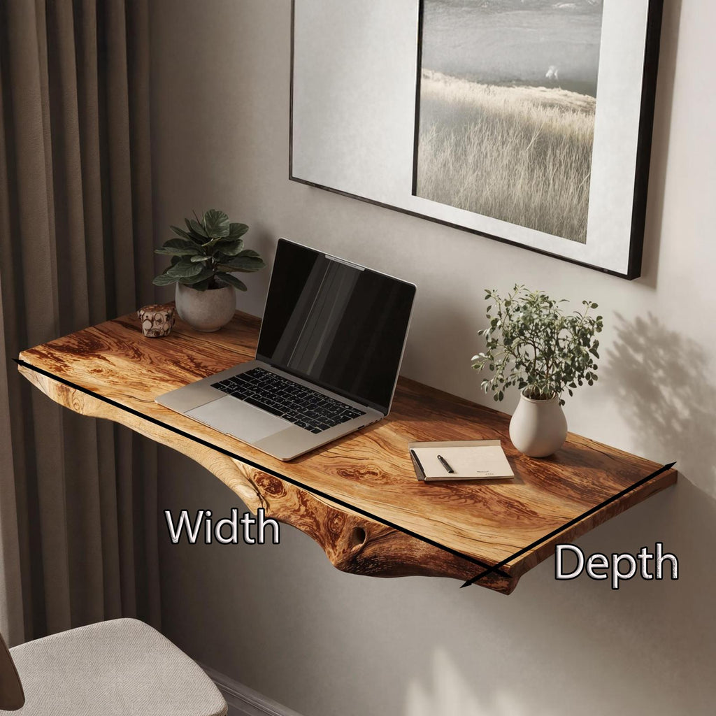Farmhouse Solid Wood Floating Desk For Relaxed Home Environment