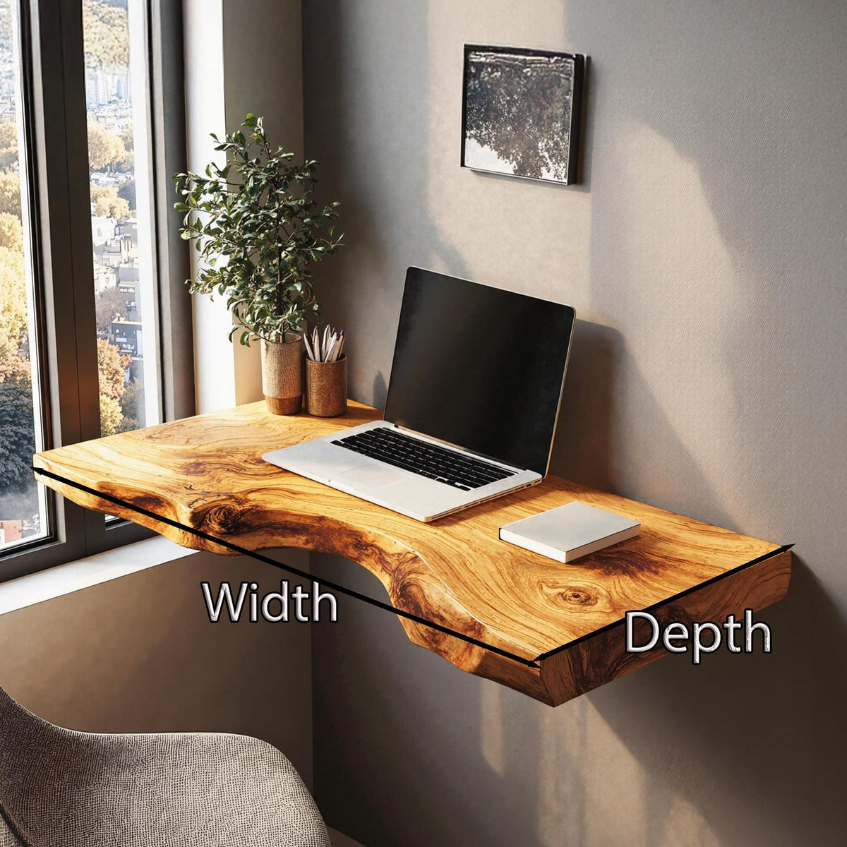 Mid Century Solid Wood Floating Desk For Smart And Elegant Decor