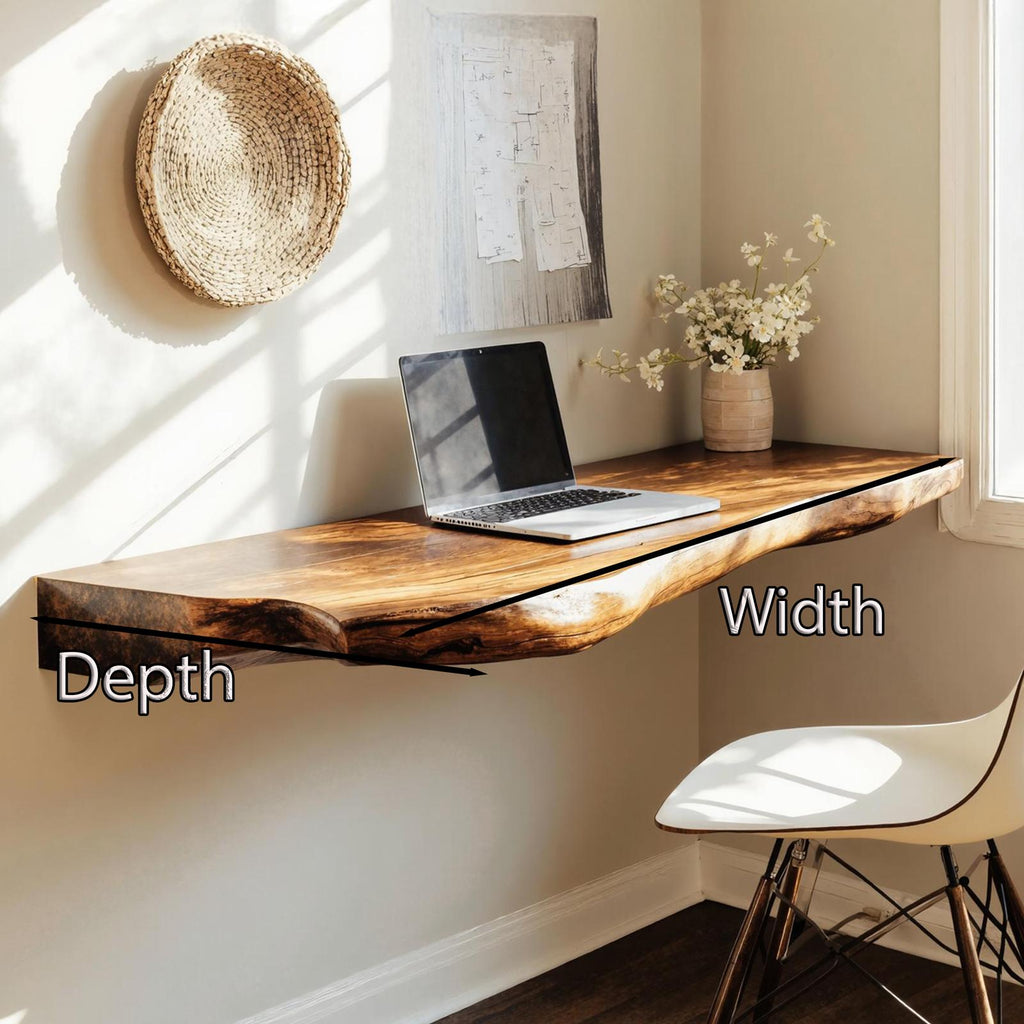 Rustic Wooden Floating Table For Beautiful Bedroom Setup