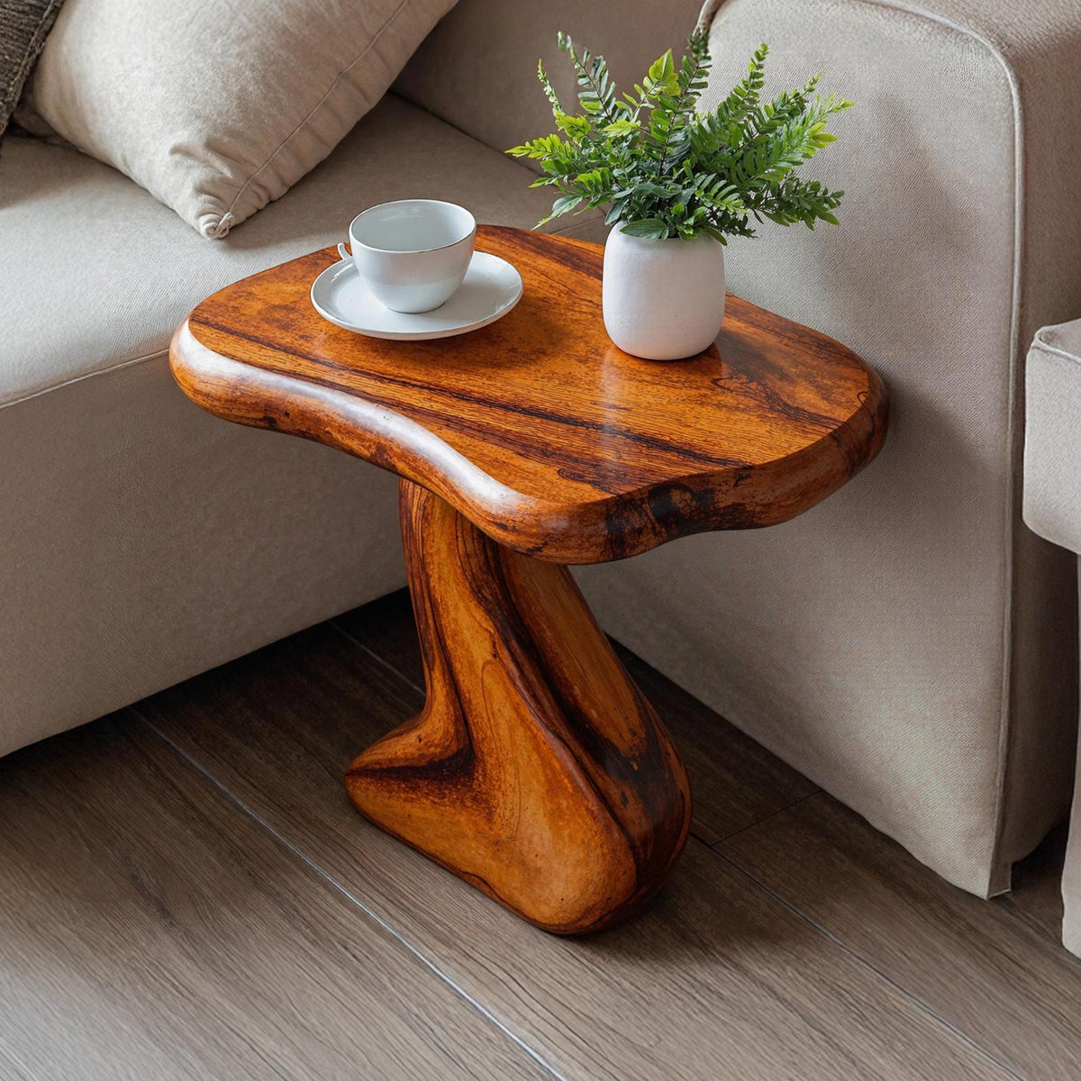 Farmhouse Wooden End Table For Cozy Furniture Decor