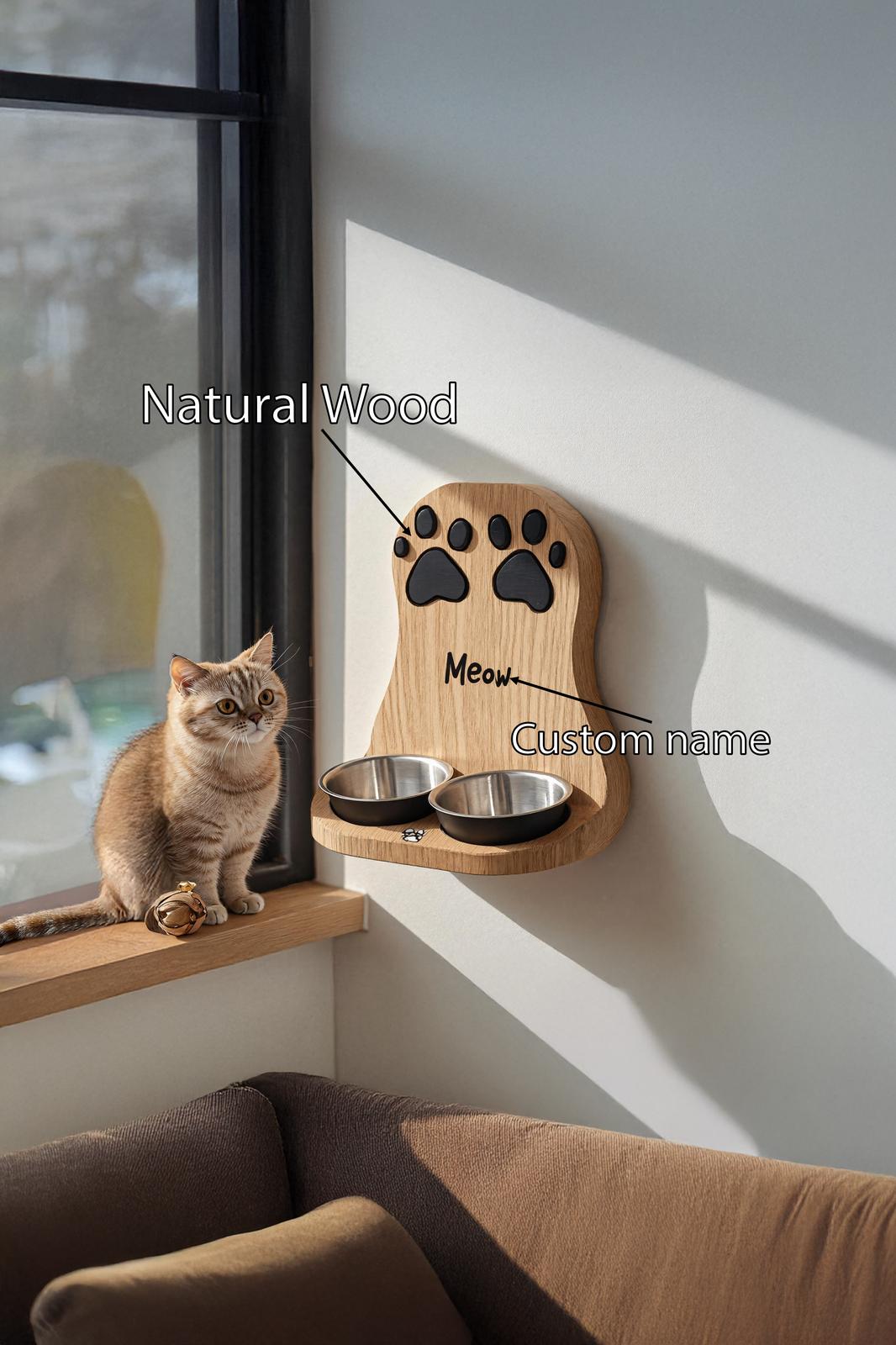 Handmade Dog Feeding Station Farmhouse Style SILDTTRDBS008