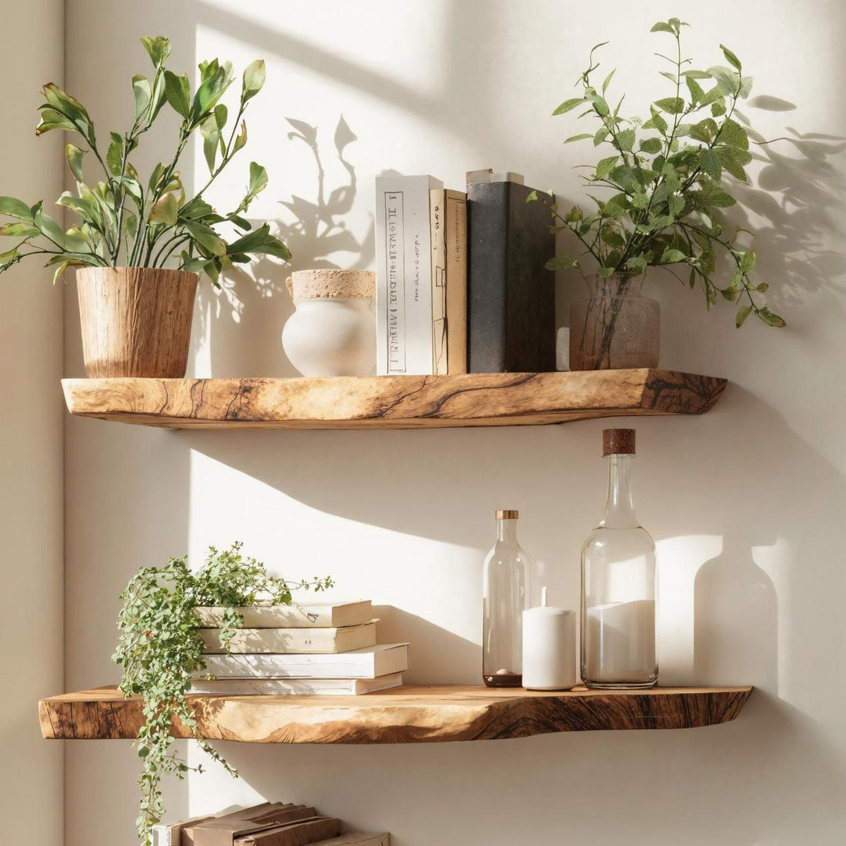 Handcrafted Live Edge Floating Bookshelf Furniture Decor SILDTFL157