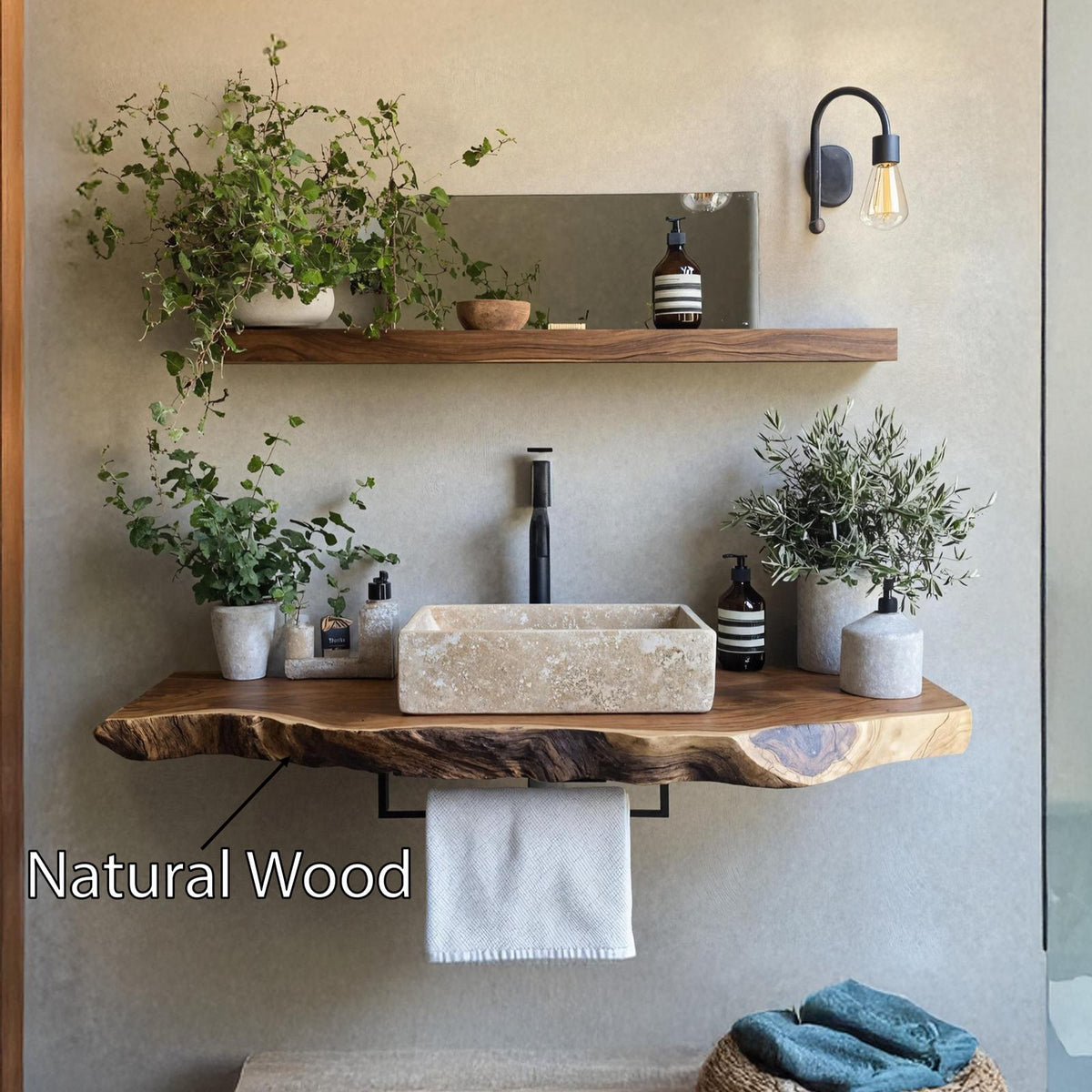 Handcrafted Live Edge Vanity For Modern Bathroom Design SILDTTRBAS003