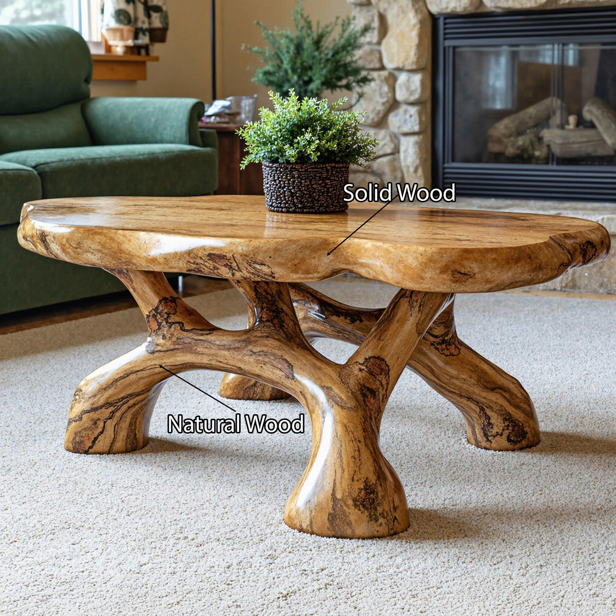 Rustic Wood Coffee Table For Living Room SILDTCF052