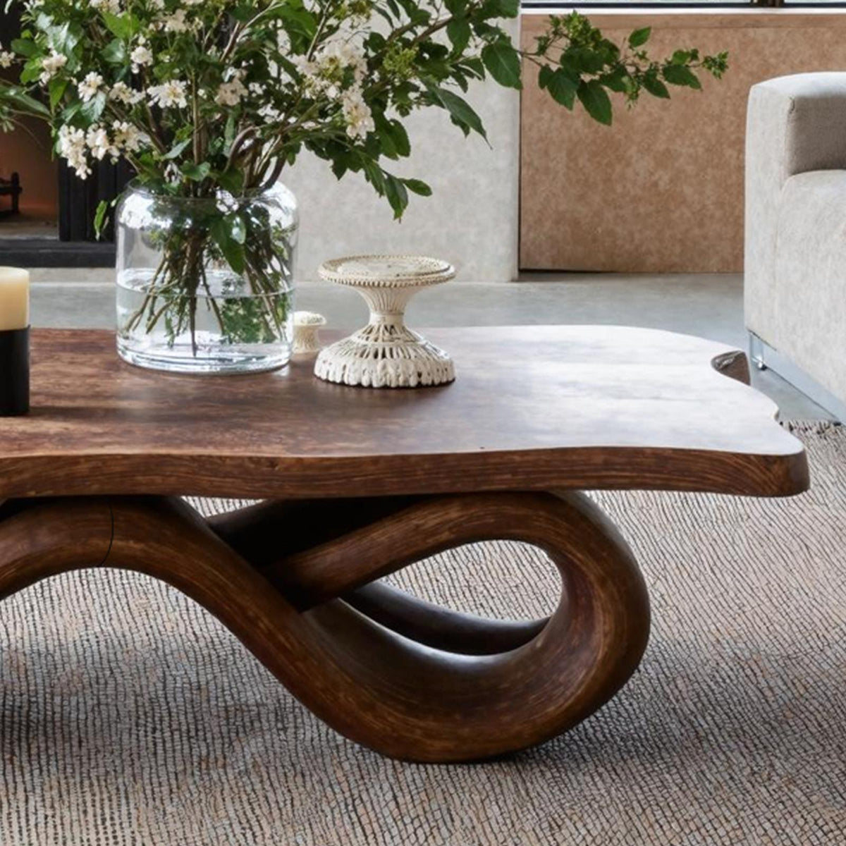 Spry Interior Mid Century Solid Wood Coffee Table, Handcrafted Retro Low Center Table for Living Room Home Furniture, SILDTTNCF022