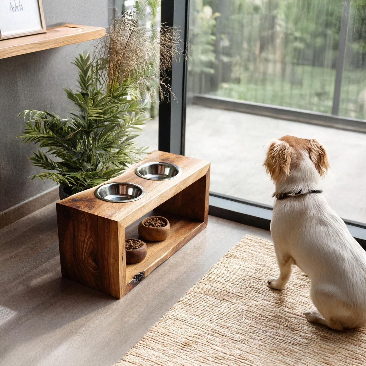 Handcrafted Pet Bowl Holder Pet Food Area