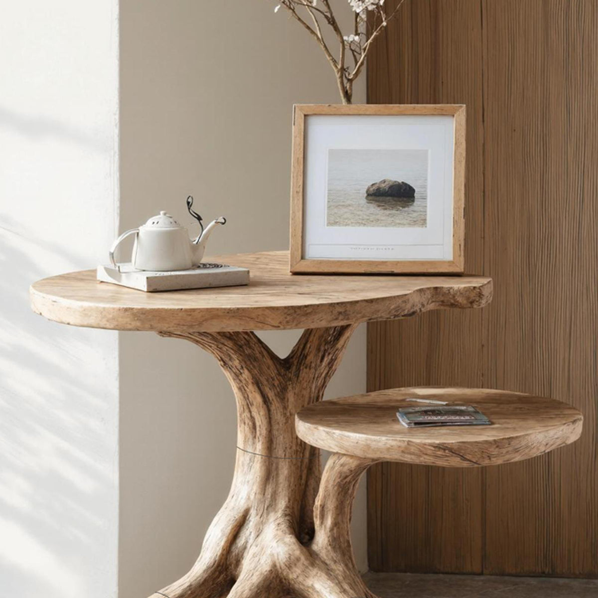 Farmhouse Live Edge End Table Entryway Table