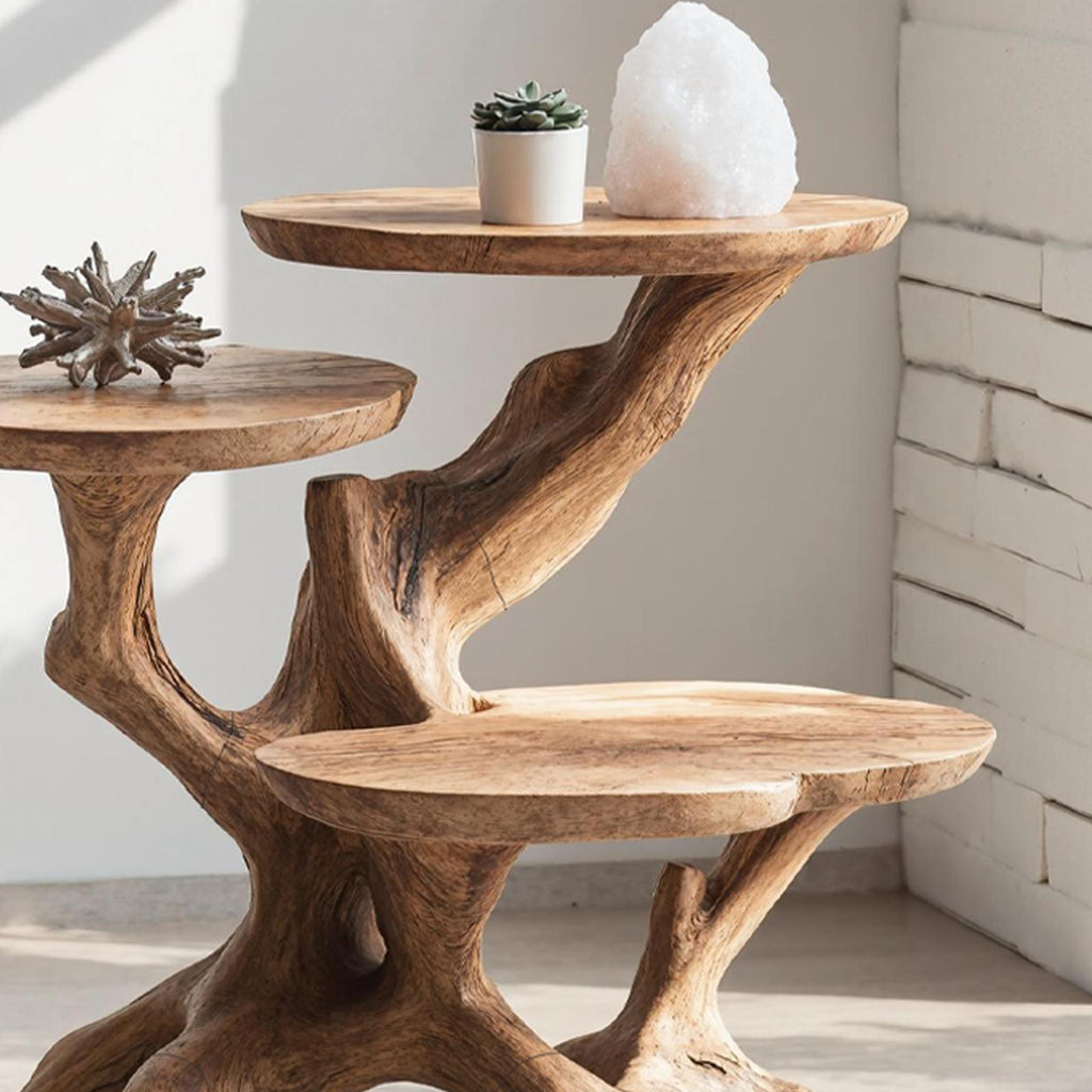 Farmhouse Solid Wood End Table For Living Room