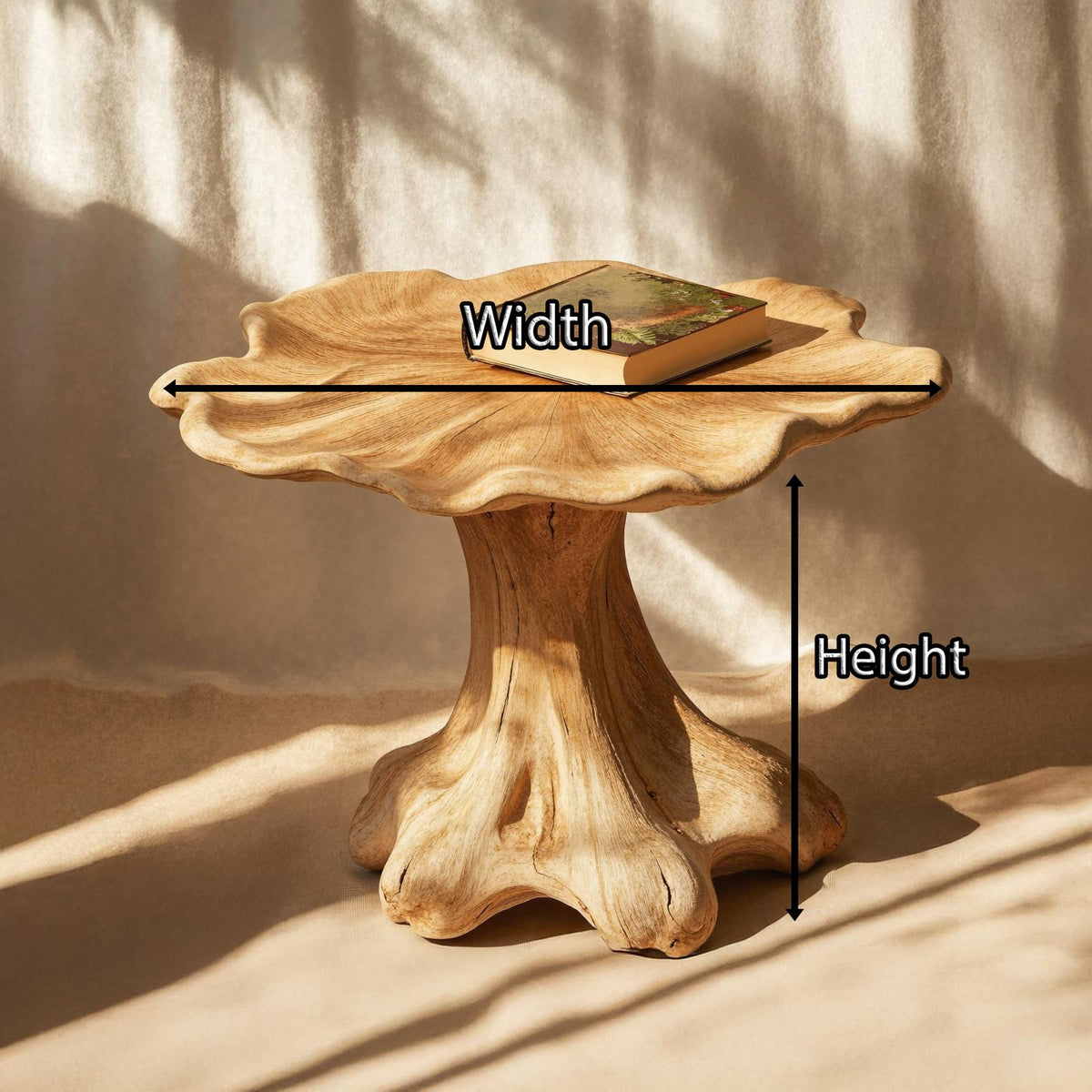 Minimalist Wood Mushroom End Table For Bedroom Clean Lines