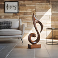 Spry Interior Mid Century Abstract Wooden Garden Sculpture, Handcrafted Outdoor Art Statue & Yard Patio Ornament Deco, SILDTTRAS016