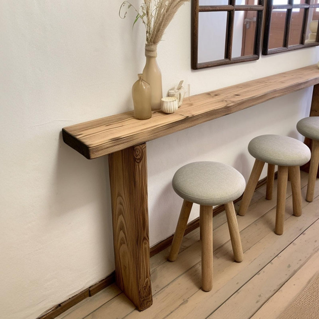 Rustic Entryway Console Table In Solid Wood Design SILDTCS004