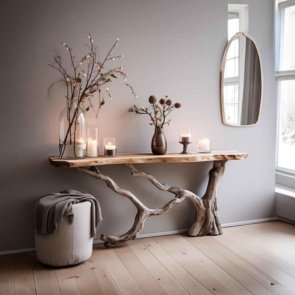 Floating Live Edge Side Table Handcrafted For Natural Spaces