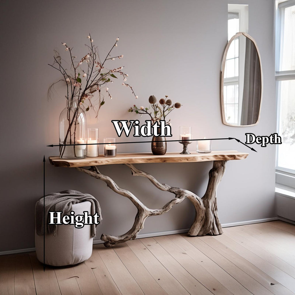Floating Live Edge Side Table Handcrafted For Natural Spaces