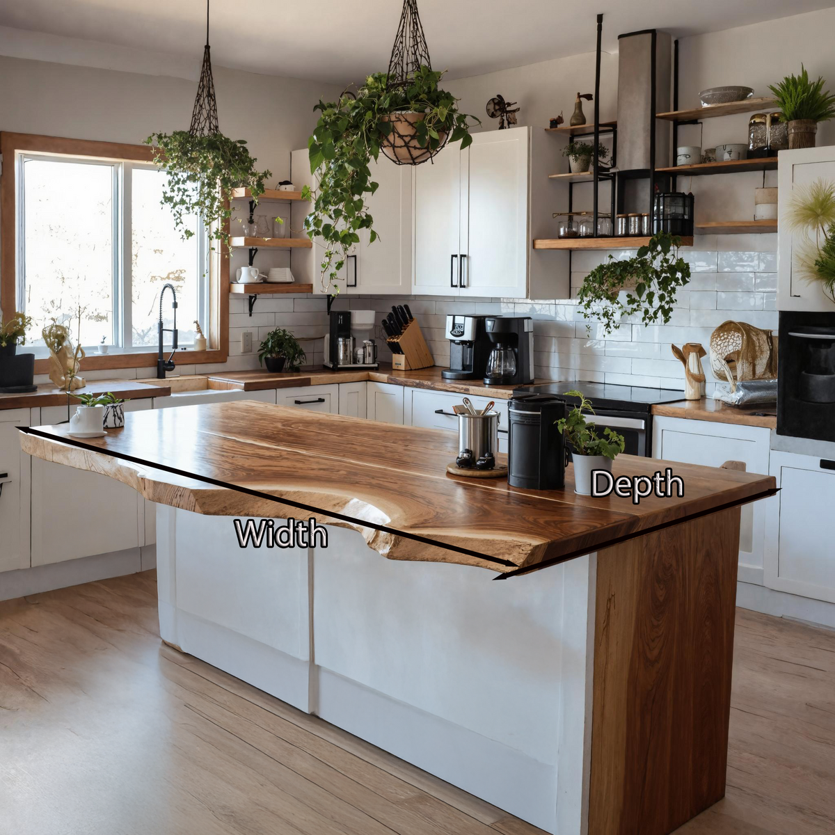 Rustic Solid Wood Kitchen Tabletop For Cozy Kitchen Decor