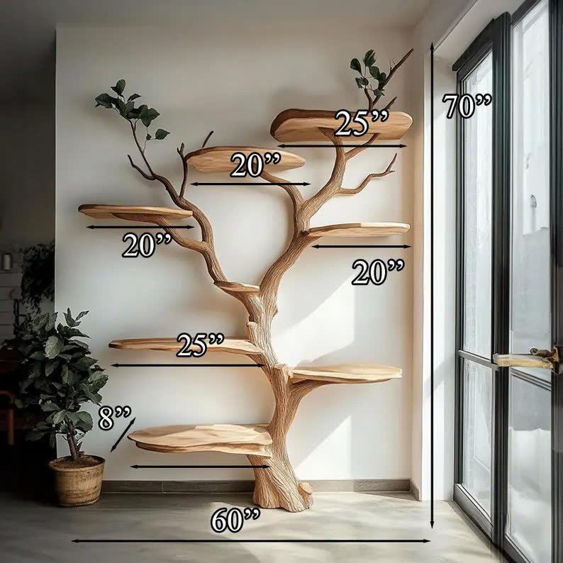 Handmade Wooden Cat Tree Modern Large Climbing Tree Unique SINLTT013