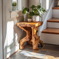 Farmhouse Wood End Table Live Edge End Table