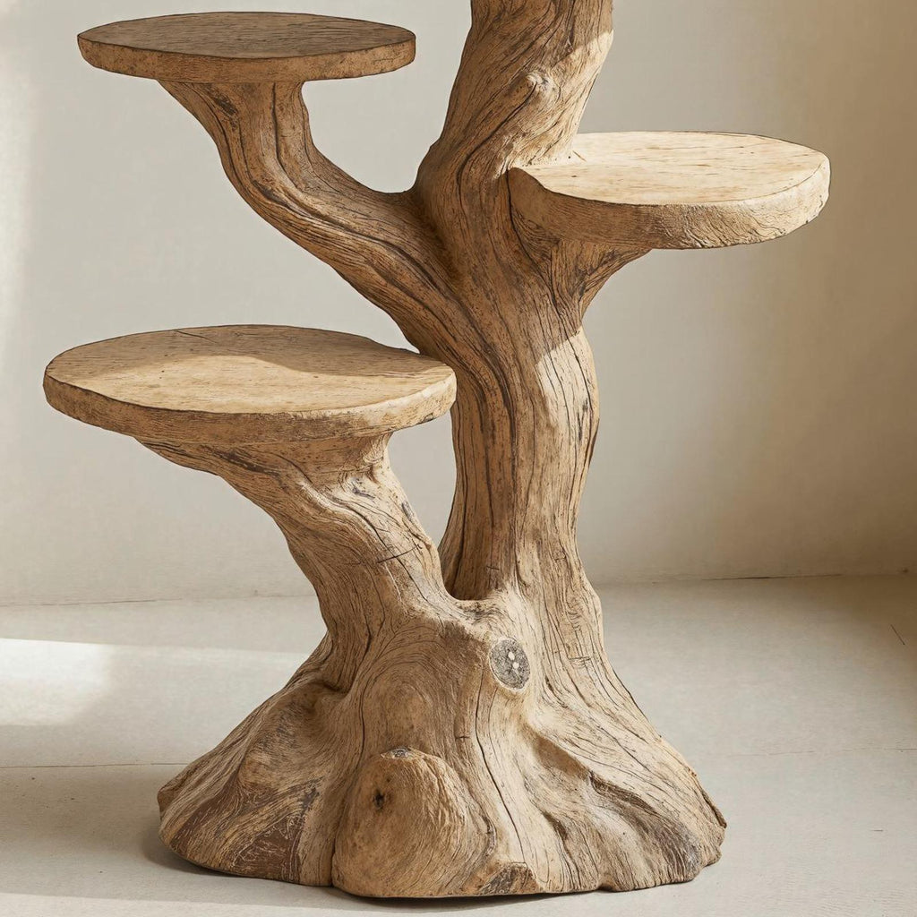 Farmhouse Solid Wood Multi-Tier End Table, Rustic Bedside Nightstand & Living Room Accent Sofa Table