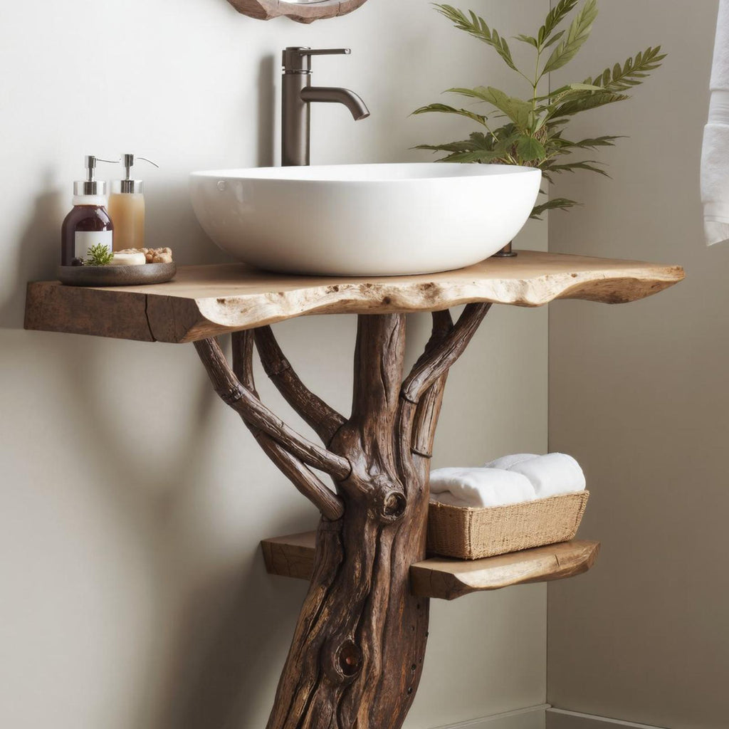 Handcrafted Wooden Vanity Bathroom SILDTBRV021