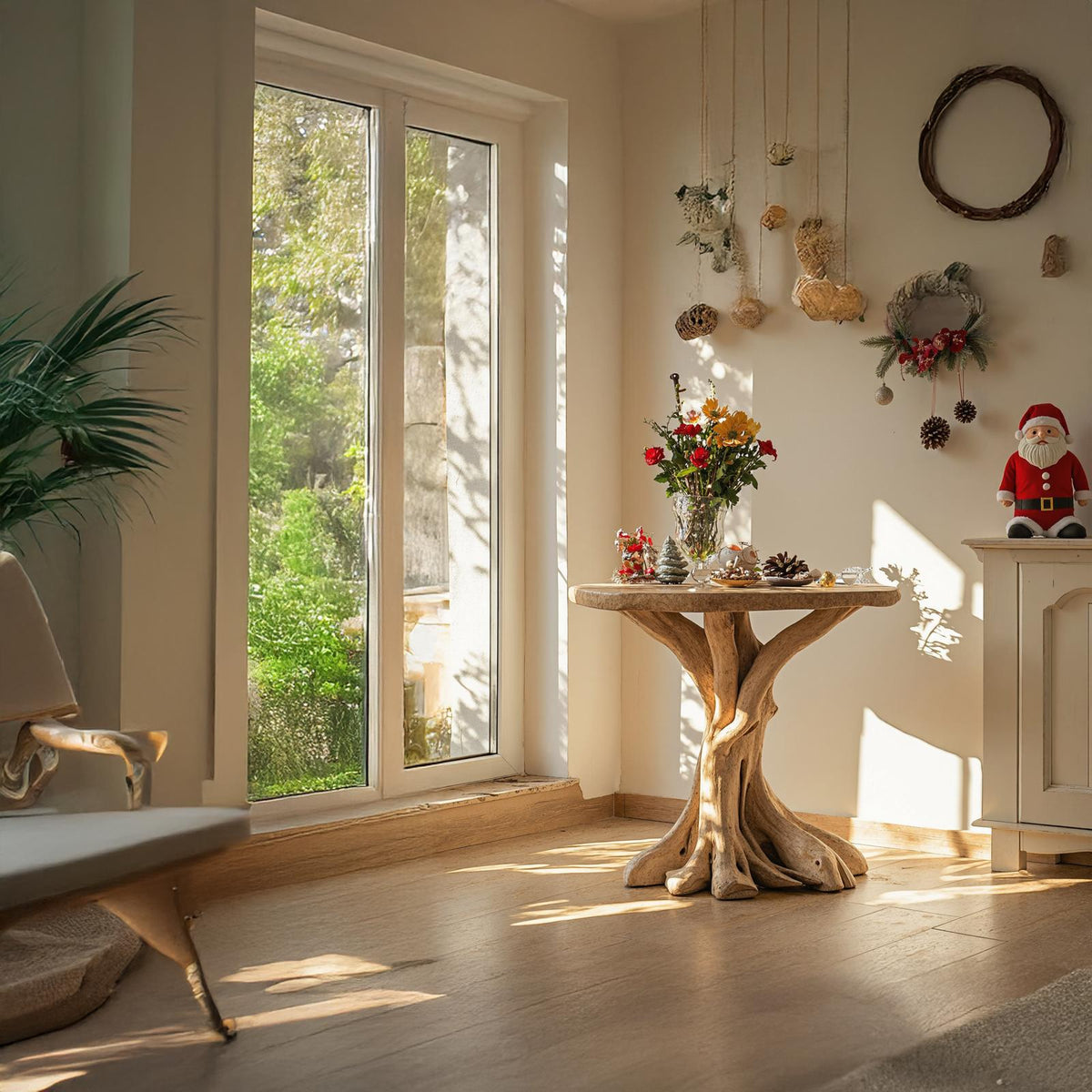 Reclaimed Wood End Table Living Edge Table Xmas Decor